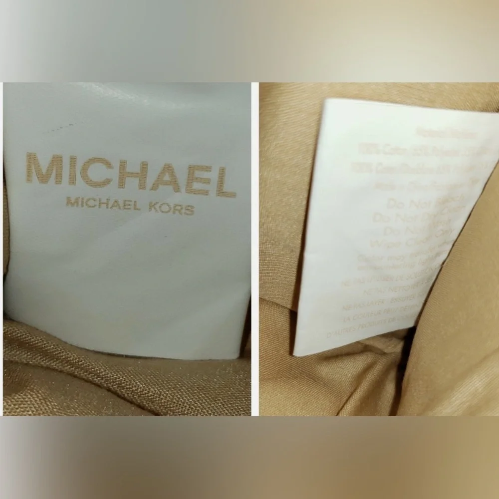 💖 RARE 💝 Vintage Michael Kors Beige Poly Cotton Canvas Makeup Travel Bag 💅 - Picture 7 of 7